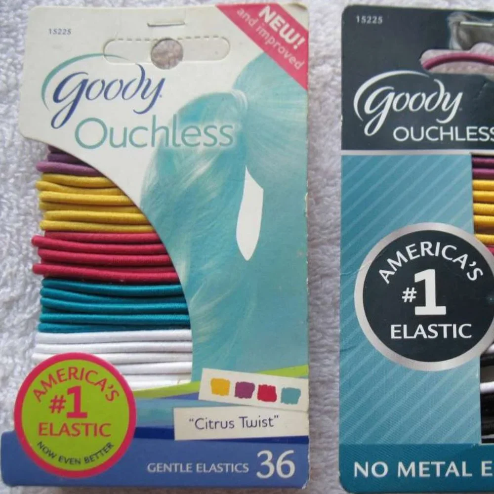 36 Goody Ouchless Citrus Twist Color Thin No Metal Elastic Hair Bands Ponytailer